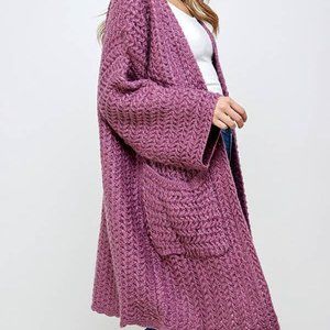 CHUNKY KNIT LONG OPEN CARDIGAN